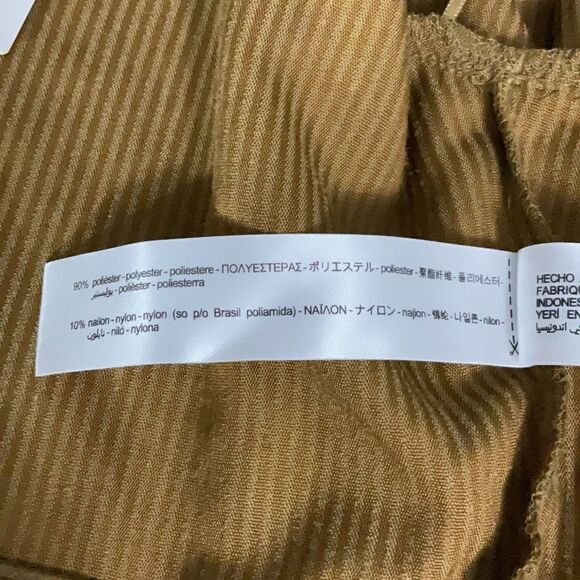 NWT Zara Gold Corduroy Cropped Button Front Long Peasant Sleeve Top Size XS - Picture 6 of 6